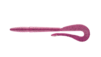 BASS CRAZY TWIST TAIL WORM 019-HOT-PINK-WITH-BLACK-PEPPER
