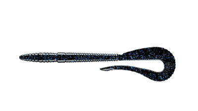 BASS CRAZY TWIST TAIL WORM 040-BLACK-WITH-BLUE-PEPPER