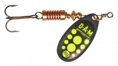 DAM EFFZETT® SPINNER Standard № 4 Въртяща блесна D5131 004 - черна с жълти точки