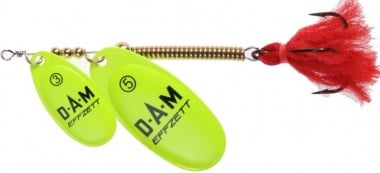 DAM EFFZETT® Shallow Runner Tandem Spinner Блесна D5189-131 (флуоресцентно жълто)