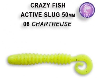 Crazy Fish ACTIVE SLUG 5см. Силиконова примамка 06 Chartreuse