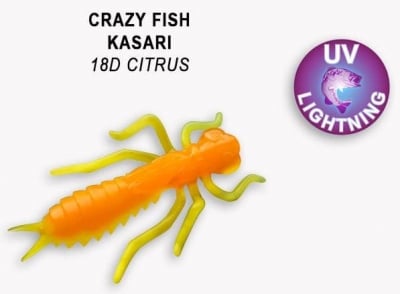 Crazy Fish KASARI 2.7см Силиконова примамка 18D Citrus