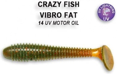Crazy fish VIBRO FAT 7.1см Силиконова примамка 14 UV Motor Oil