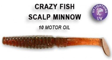 Crazy fish SCALP MINNOW 10см Силиконова примамка 10 Motor Oil