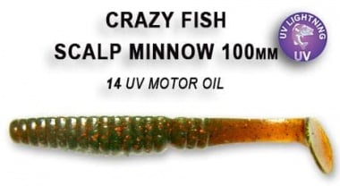 Crazy fish SCALP MINNOW 8см Силиконова примамка 14 UV Motor Oil