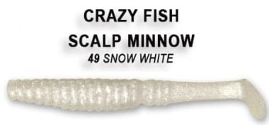 Crazy fish SCALP MINNOW 8см Силиконова примамка 49 Snow-White