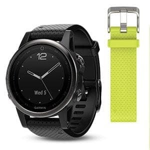 Garmin Fēnix® 5S Plus Мултиспорт GPS часовник Sapphire черен с черна каишка