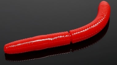 Libra Lures FATTY D'WORM 75 Силиконова примамка червей 021 Red (вкус Рак)