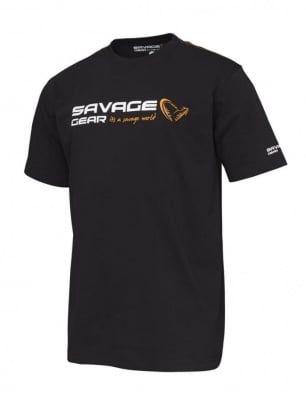 Savage Gear Signature Logo T-Shirt Тениска L Black Ink