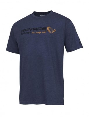 Savage Gear Signature Logo T-Shirt Тениска S Blue Melange