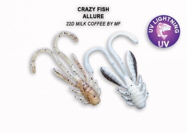 Crazy Fish ALLURE 4см. Силиконова примамка 22D Milk Coffee by MF