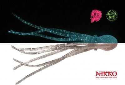 Nikko Octopus 6 Силиконова примамка UV Blue Glow Flake