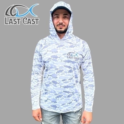 Last Cast Camo Fish Mesh Hoodie UPF 50+ UV Блуза с качулка XXXL