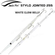 Jack Fin STYLO JOINTED 255mm. WHITE GLOW BELLY