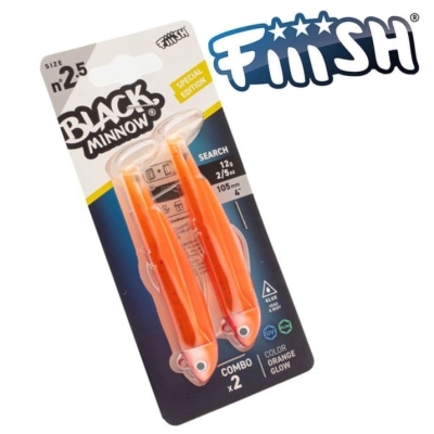 Fiiish Black Minnow No2.5 Double Combo 10.5cm, 12g - Orange Glow