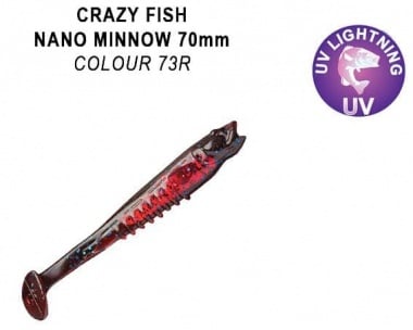 Crazy Fish Nano Minnow 7см. Силиконова примамка 73 R