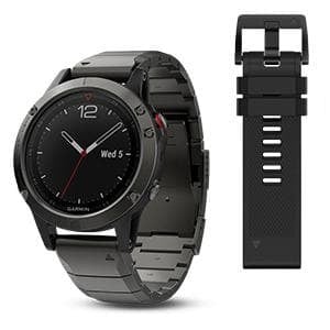 Garmin Fēnix® 5 Мултиспорт GPS спортен часовник Sapphire Сив с метална каишка