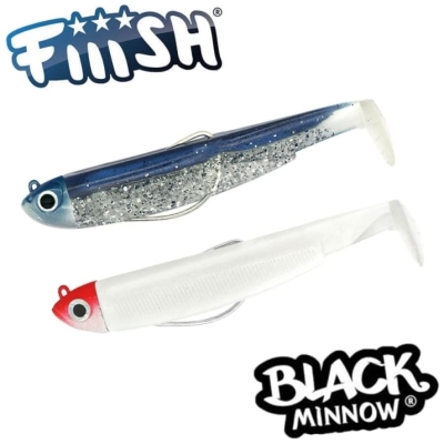 2 Jig Heads 12g + 2 Lure Bodies 12cm - Barracuda Blue + White/Red Head