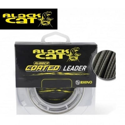 Black Cat Rubber Coated Leader 20м Плетено влакно за поводи