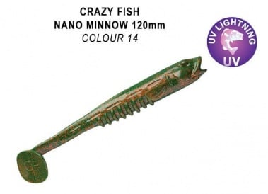 Crazy Fish Nano Minnow 12 см. Силиконова примамка 14