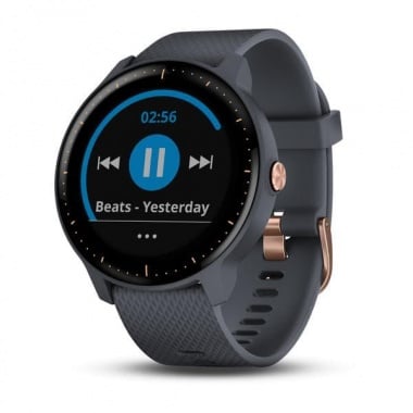 Garmin Vívoactive® 3 Music GPS смарт часовник Черен с гранитно синя и Rose Gold каишка