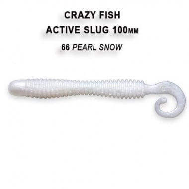 Crazy Fish ACTIVE SLUG 10см. Силиконова примамка 66 Pearl Snow