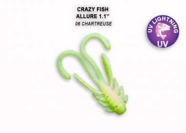 Crazy Fish ALLURE 2.7см. Силиконова примамка 06 Chartreuse