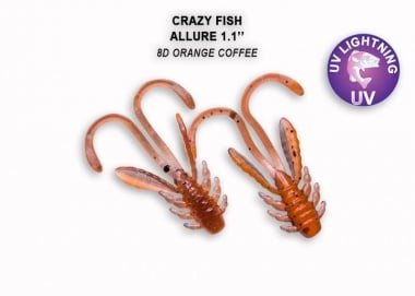 Crazy Fish ALLURE 2.7см. Силиконова примамка 08D Orange Coffee