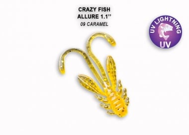 Crazy Fish ALLURE 2.7см. Силиконова примамка 09 Caramel