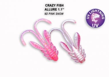 Crazy Fish ALLURE 2.7см. Силиконова примамка 09D Pink Snow