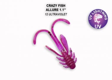 Crazy Fish ALLURE 2.7см. Силиконова примамка 12 Ultraviolet