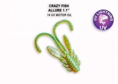 Crazy Fish ALLURE 2.7см. Силиконова примамка 14 UV Motor Oil