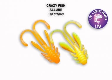 Crazy Fish ALLURE 2.7см. Силиконова примамка 18D Citrus