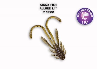 Crazy Fish ALLURE 2.7см. Силиконова примамка 26 Swamp