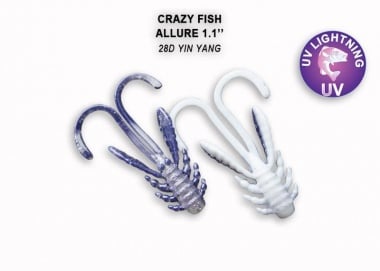 Crazy Fish ALLURE 2.7см. Силиконова примамка 28D Yin Yang