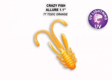 Crazy Fish ALLURE 2.7см. Силиконова примамка 77 Toxic Orange