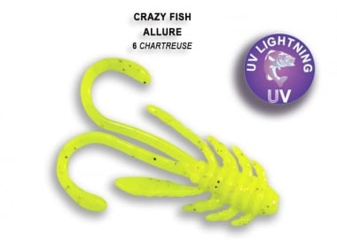 Crazy Fish ALLURE 4см. Силиконова примамка 06 Chartreuse