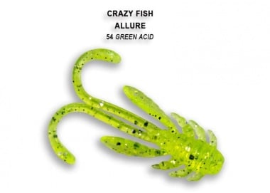 Crazy Fish ALLURE 4см. Силиконова примамка 54 Green Acid
