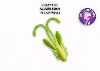 Crazy Fish ALLURE 5.2см. Силиконова примамка 06 Chartreuse