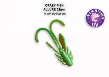 Crazy Fish ALLURE 5.2см. Силиконова примамка 14 UV Motor Oil