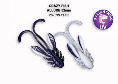 Crazy Fish ALLURE 5.2см. Силиконова примамка 28D Yin Yang
