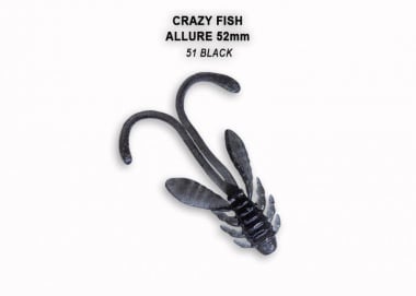 Crazy Fish ALLURE 5.2см. Силиконова примамка 51 Black