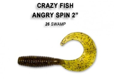 Crazy Fish Angry Spin 4.5см. Силиконова примамка 26 Swamp
