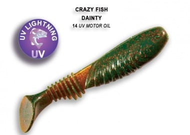 Crazy Fish DAINTY 8.5см Силиконова примамка 14 UV Motor Oil