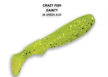 Crazy Fish DAINTY 8.5см Силиконова примамка 54 Green Acid