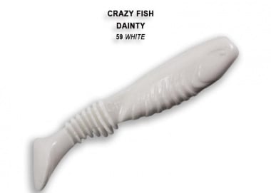 Crazy Fish DAINTY 8.5см Силиконова примамка 59 White