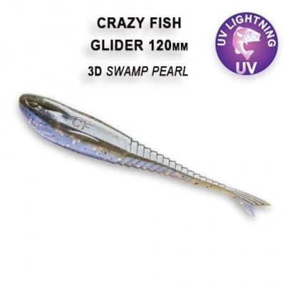 Crazy Fish GLIDER 12см FLOATING Силиконова примамка 03D Swamp Pearl