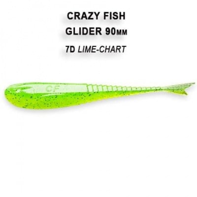 Crazy Fish GLIDER 9см Силиконова примамка 07D Lime-Chart