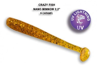 Crazy Fish NANO MINNOW 5.5см Силиконова примамка 09 Caramel