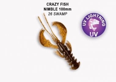 Crazy Fish NIMBLE 10см Силиконова примамка 26 Swamp